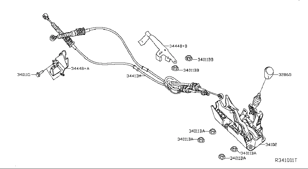 Gear Shift Lever and Linkage diagram