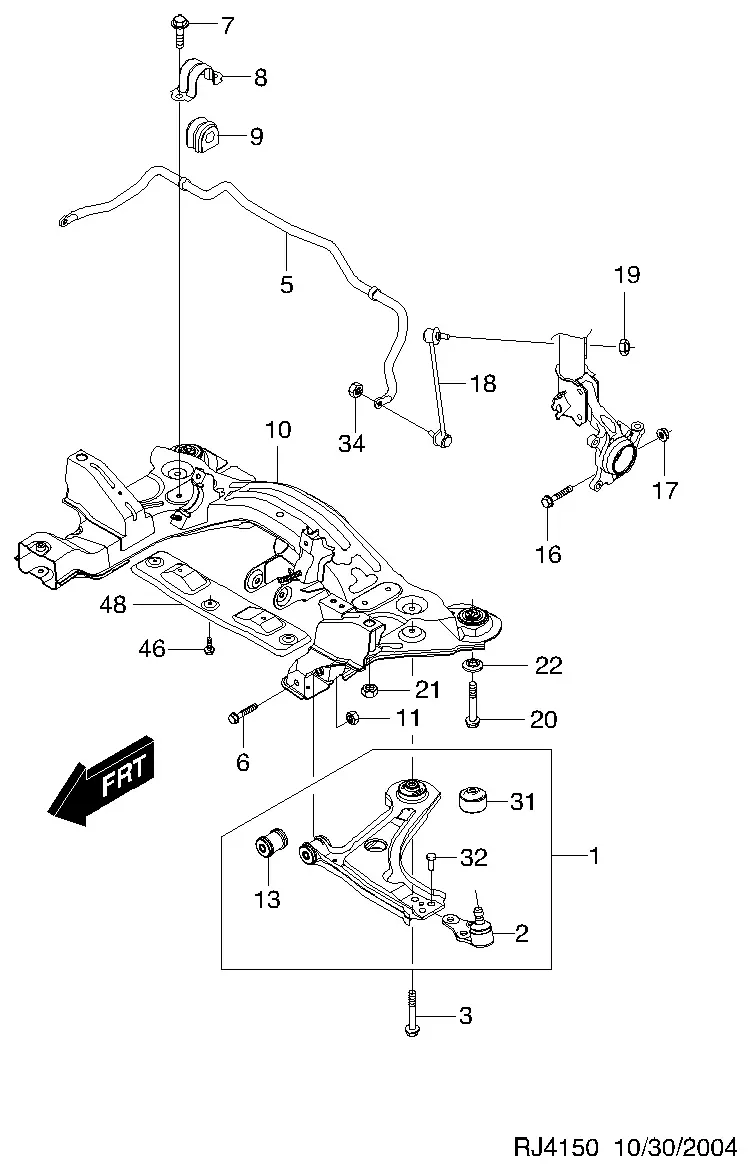 Front Suspension Control Arm diagram