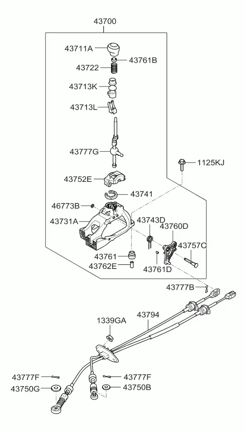 Manual Transmission Shift Lever diagram