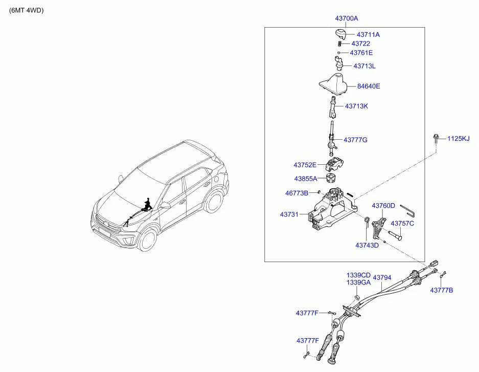 Manual Transmission Shift Lever diagram