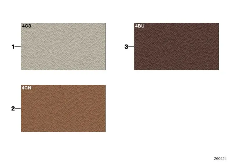 Sample page, interior trim colours 2 diagram