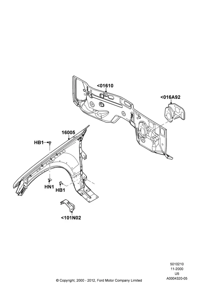 Dash Panel And Front Fenders diagram