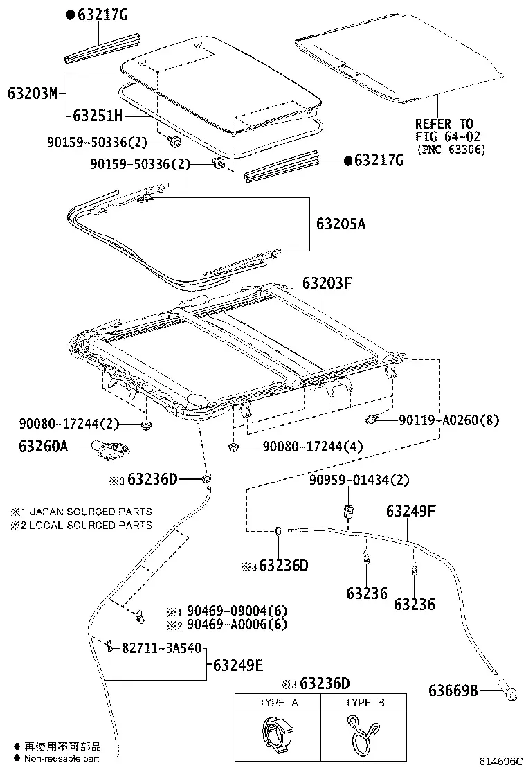 Sliding Sunroof Assembly diagram