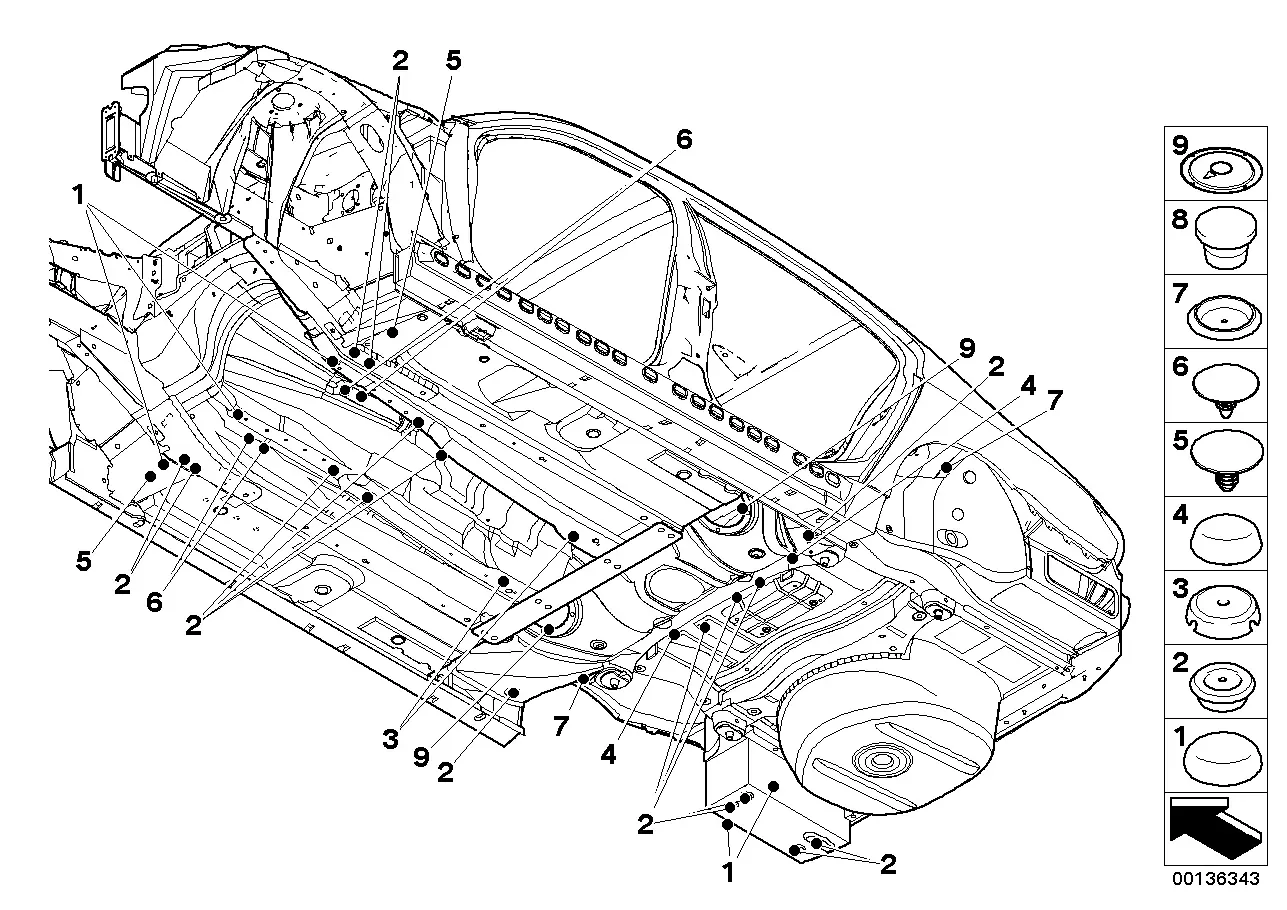 Floor panel plug diagram