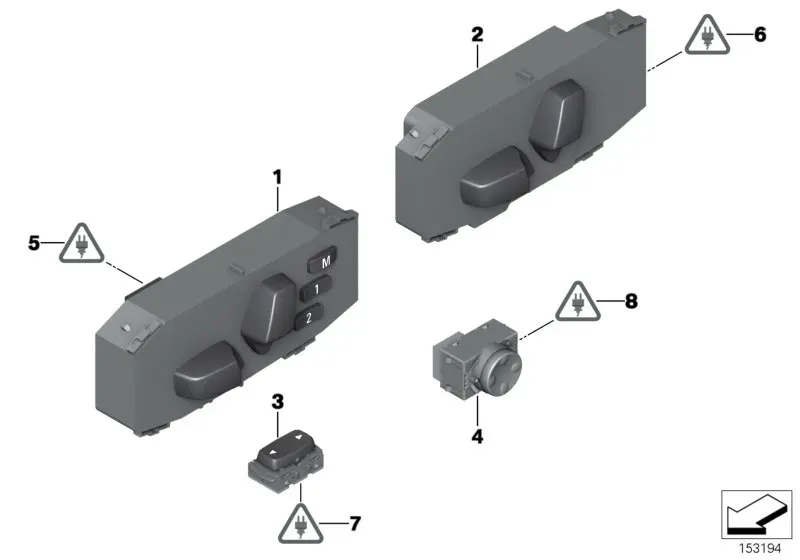 Seat adjustment switch diagram