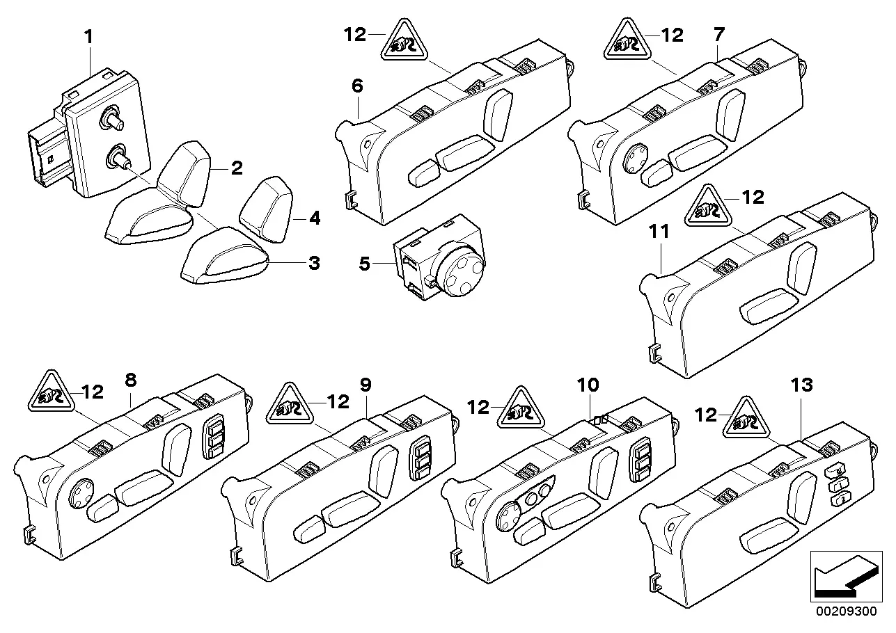 Seat adjustment switch diagram