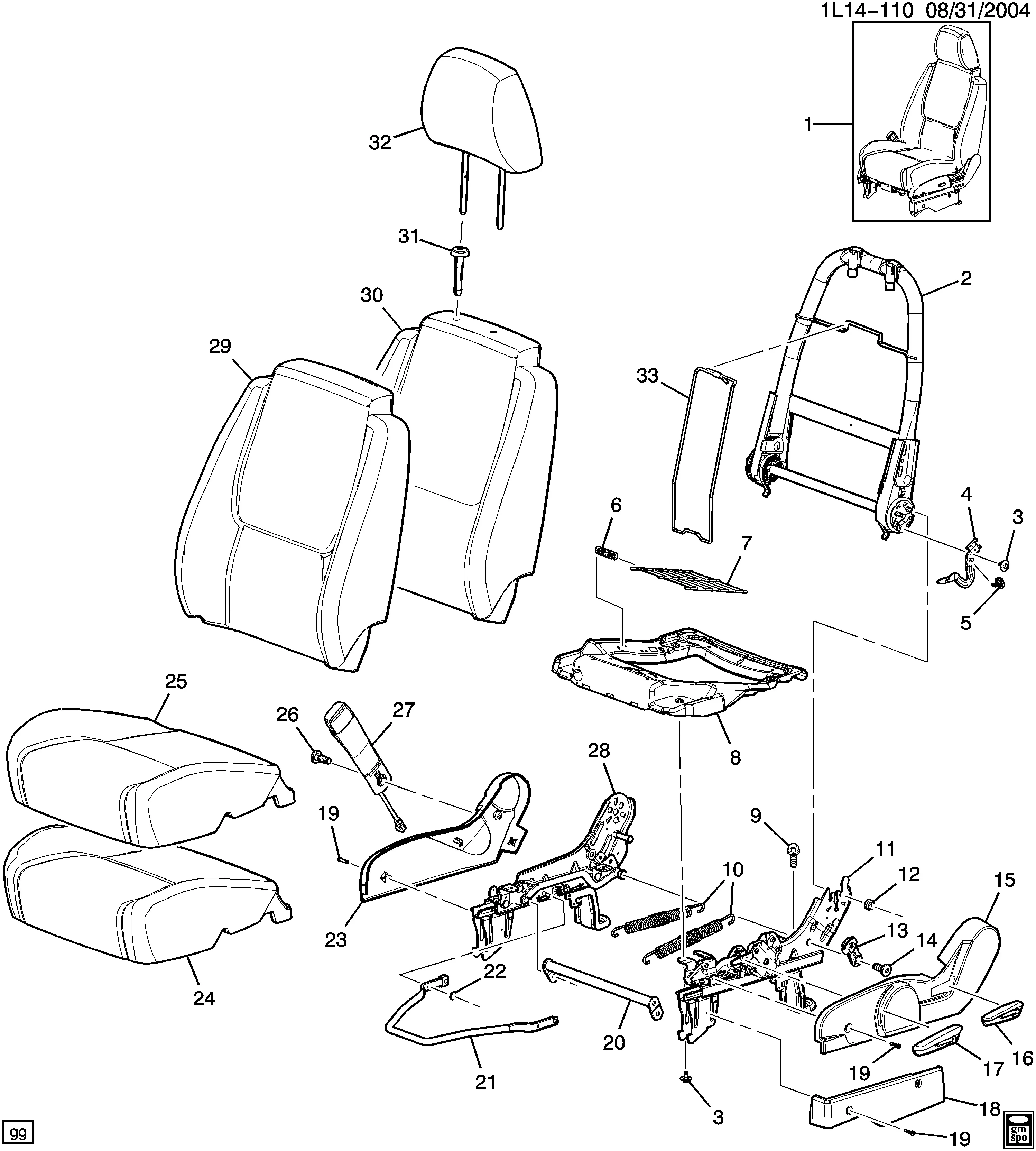 Seat assembly diagram