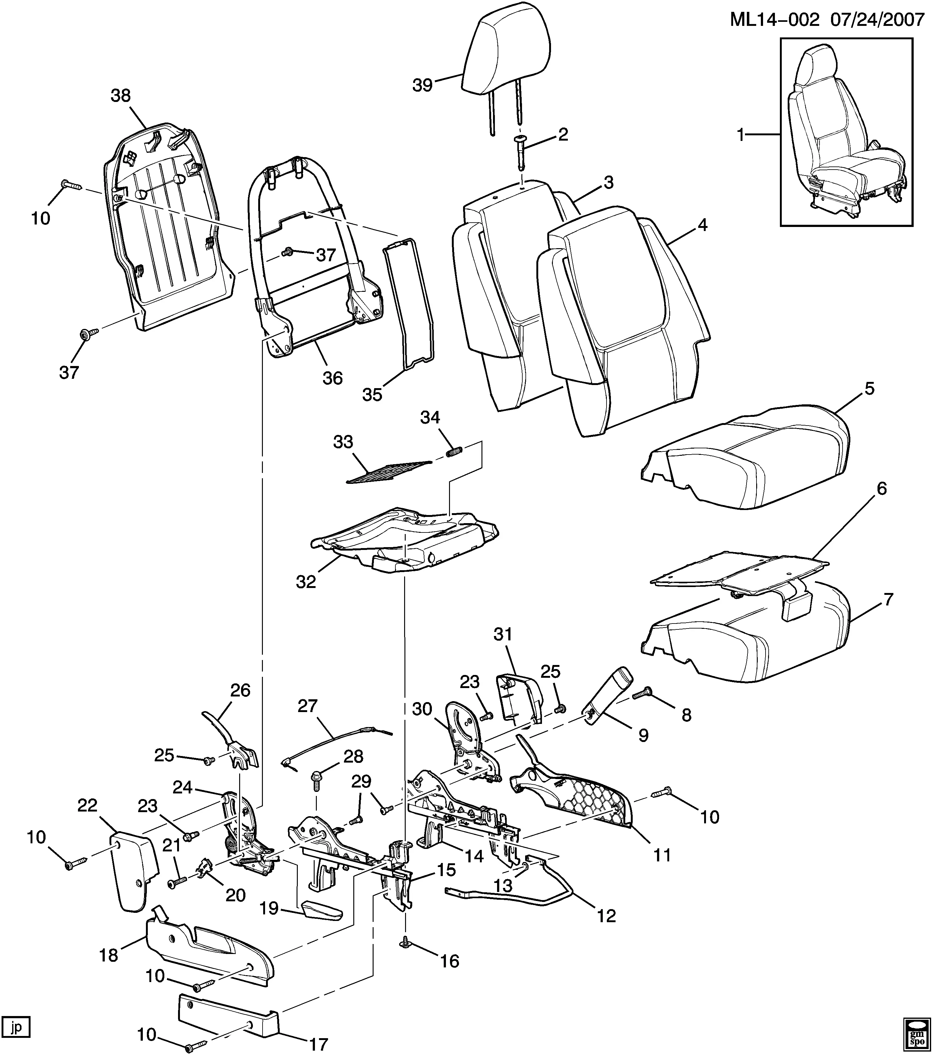 Passenger seat diagram