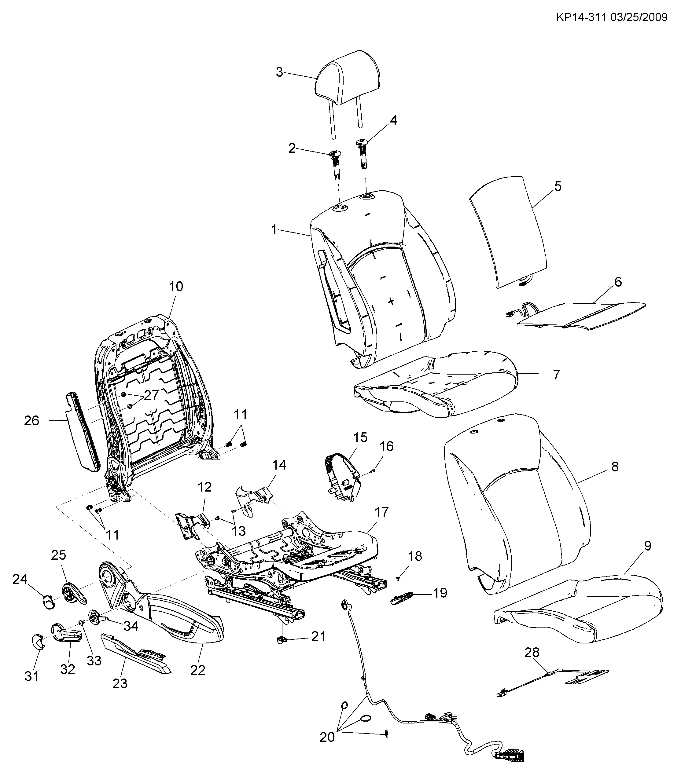 Passenger seat diagram