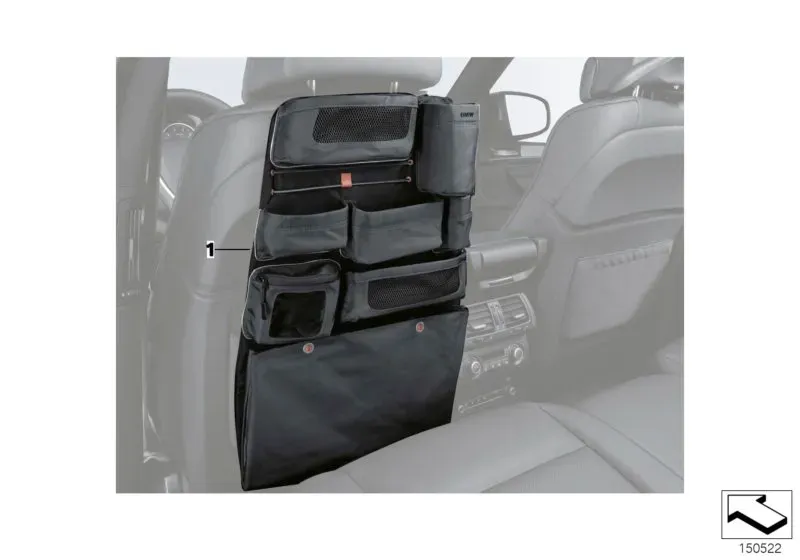 Seat-back storage pocket diagram
