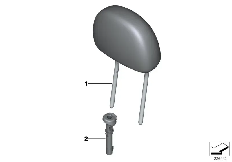 Front seat head restraint diagram