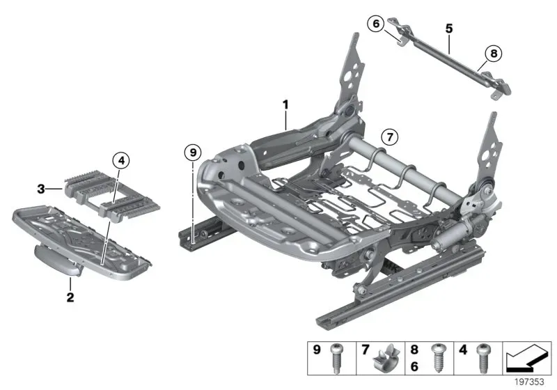 Front seat frame diagram