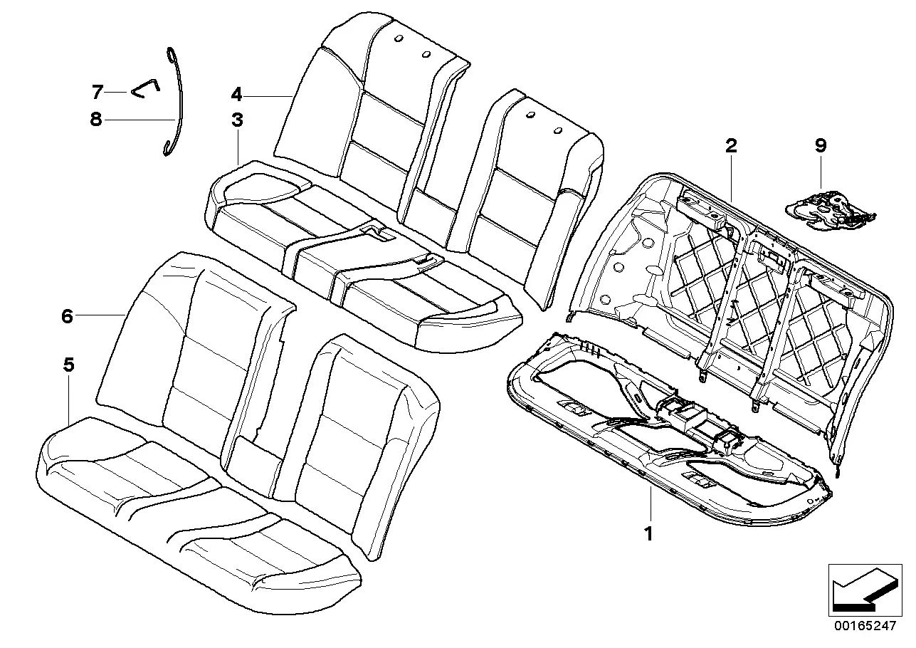 Rear seat assembly diagram