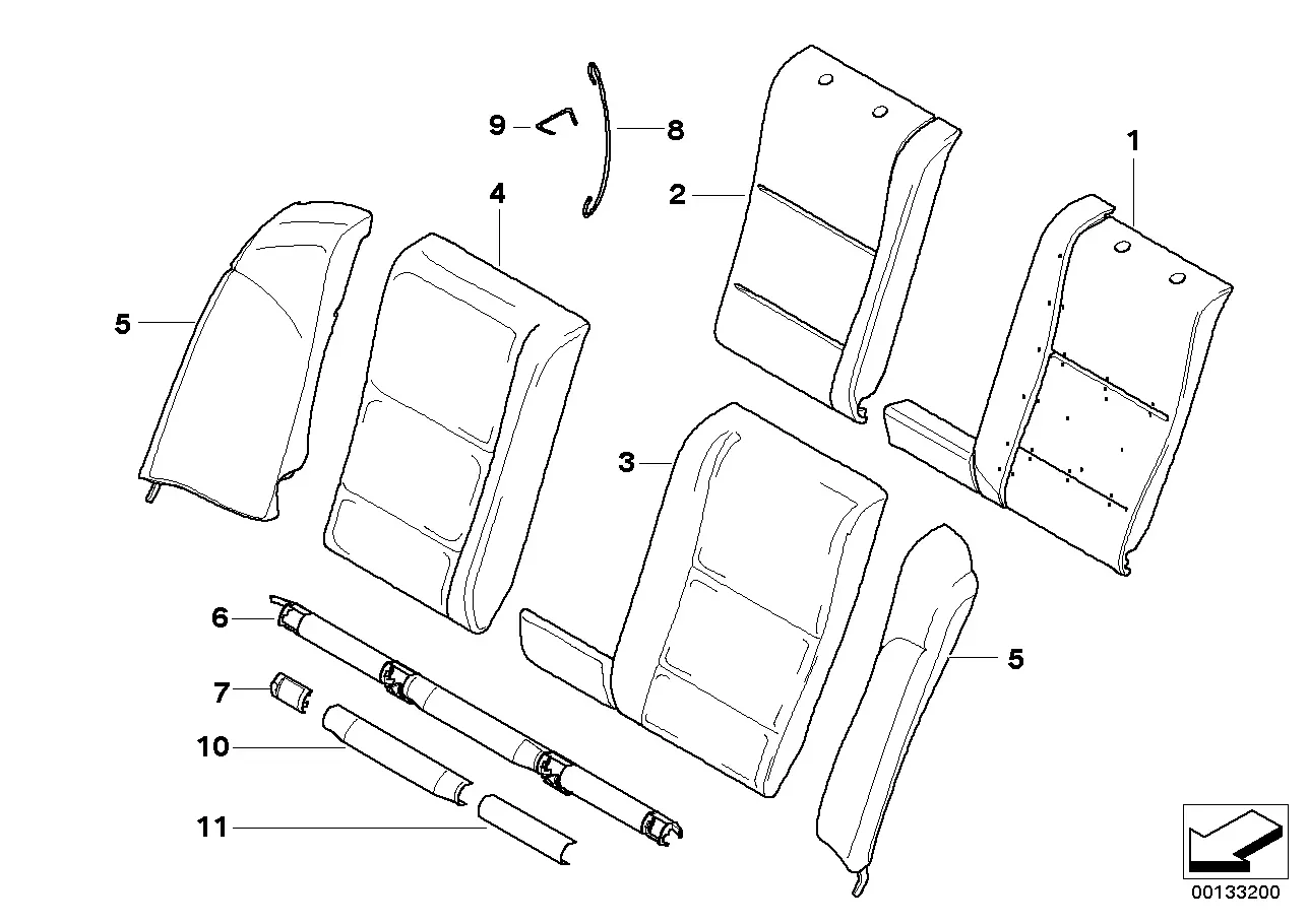 Rear seat assembly diagram