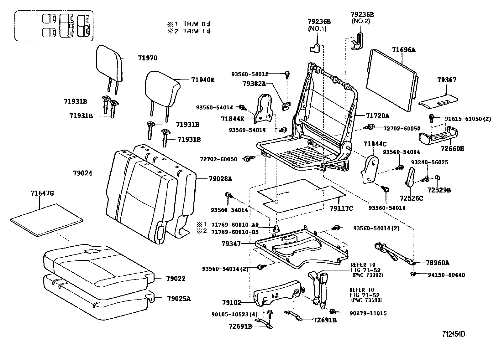 Rear seat diagram