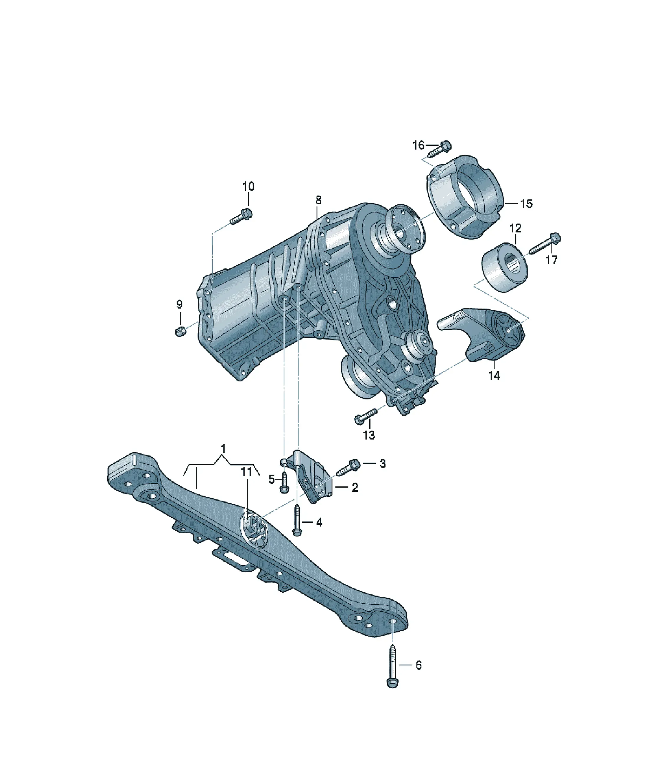 Transfer case mounting diagram