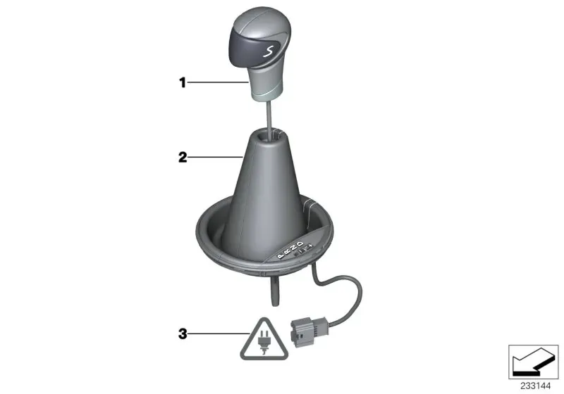 Shift lever knob and boot diagram