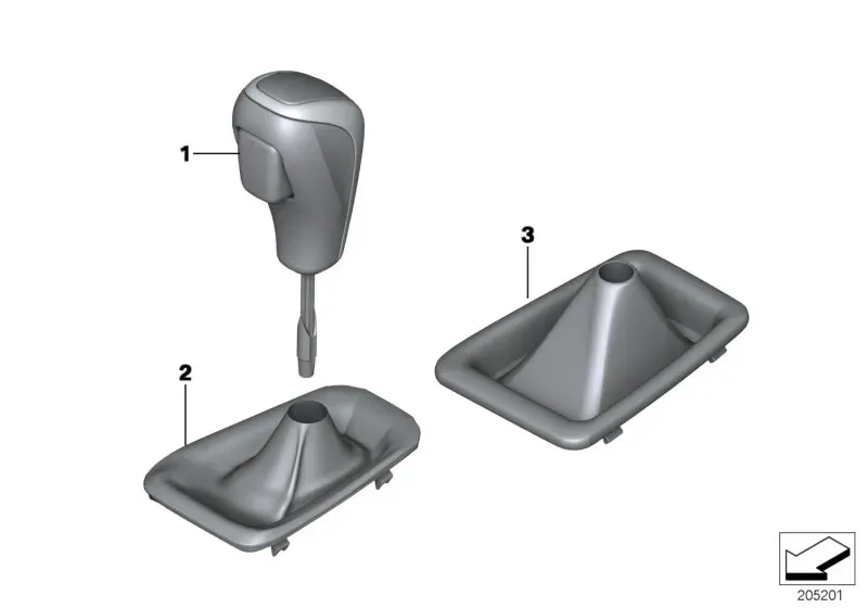 Gear shift knob and boot diagram