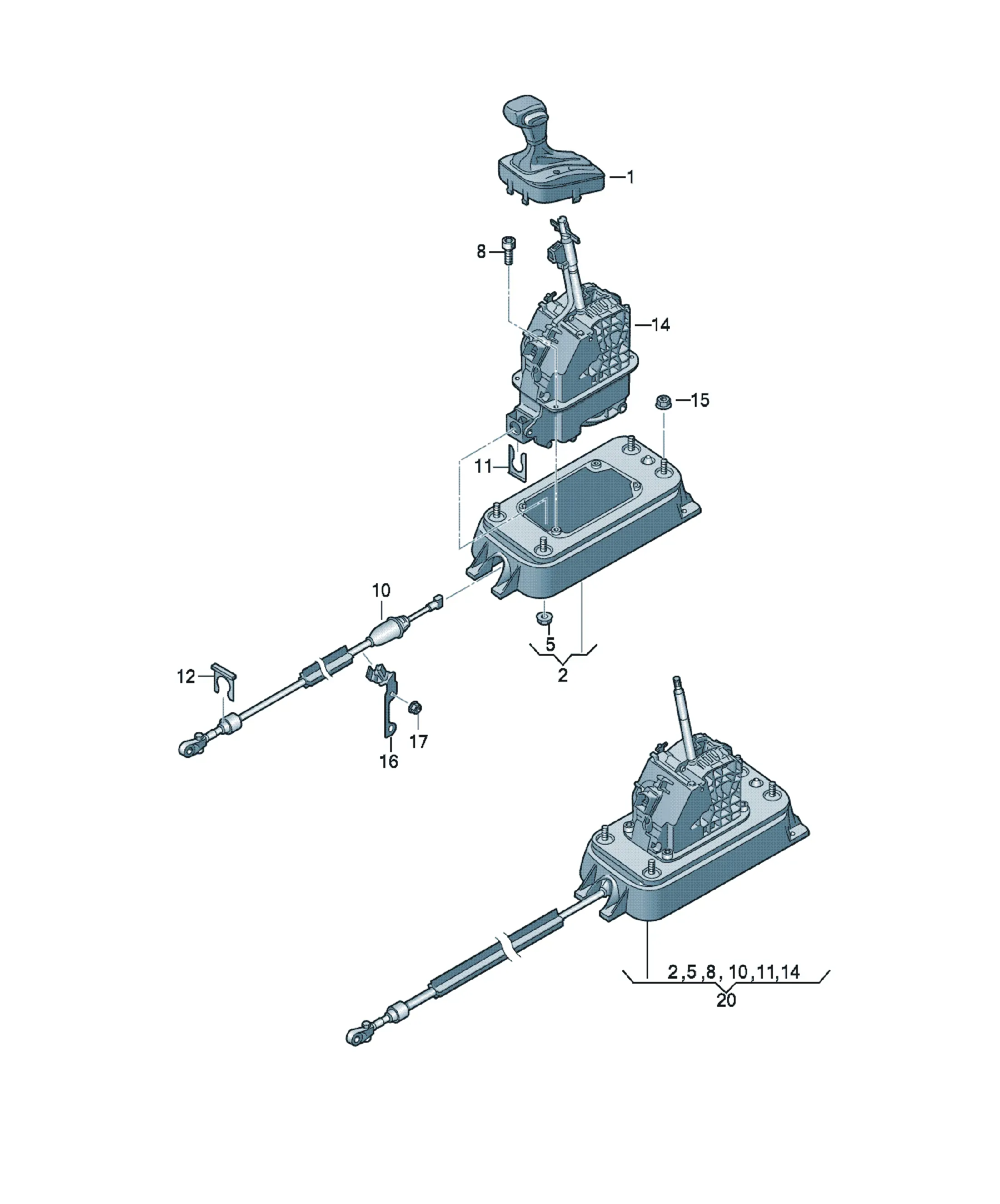 Gear shift mechanism diagram