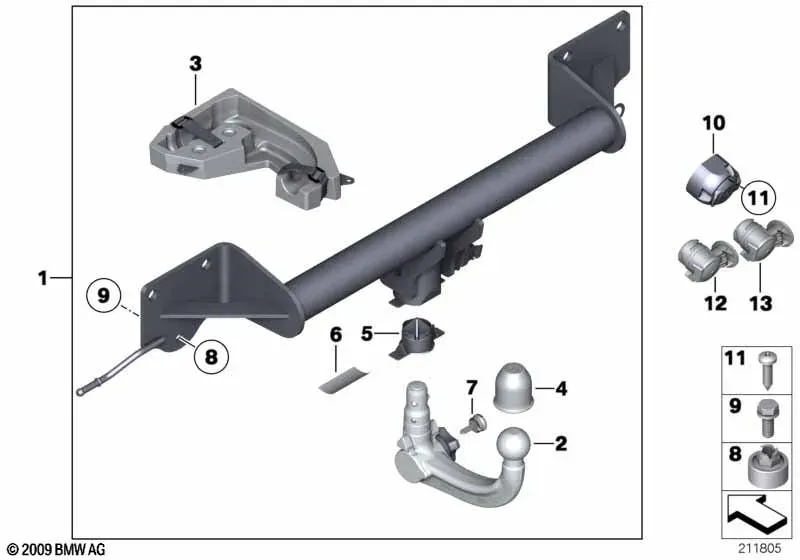 Detachable Tow Bar diagram