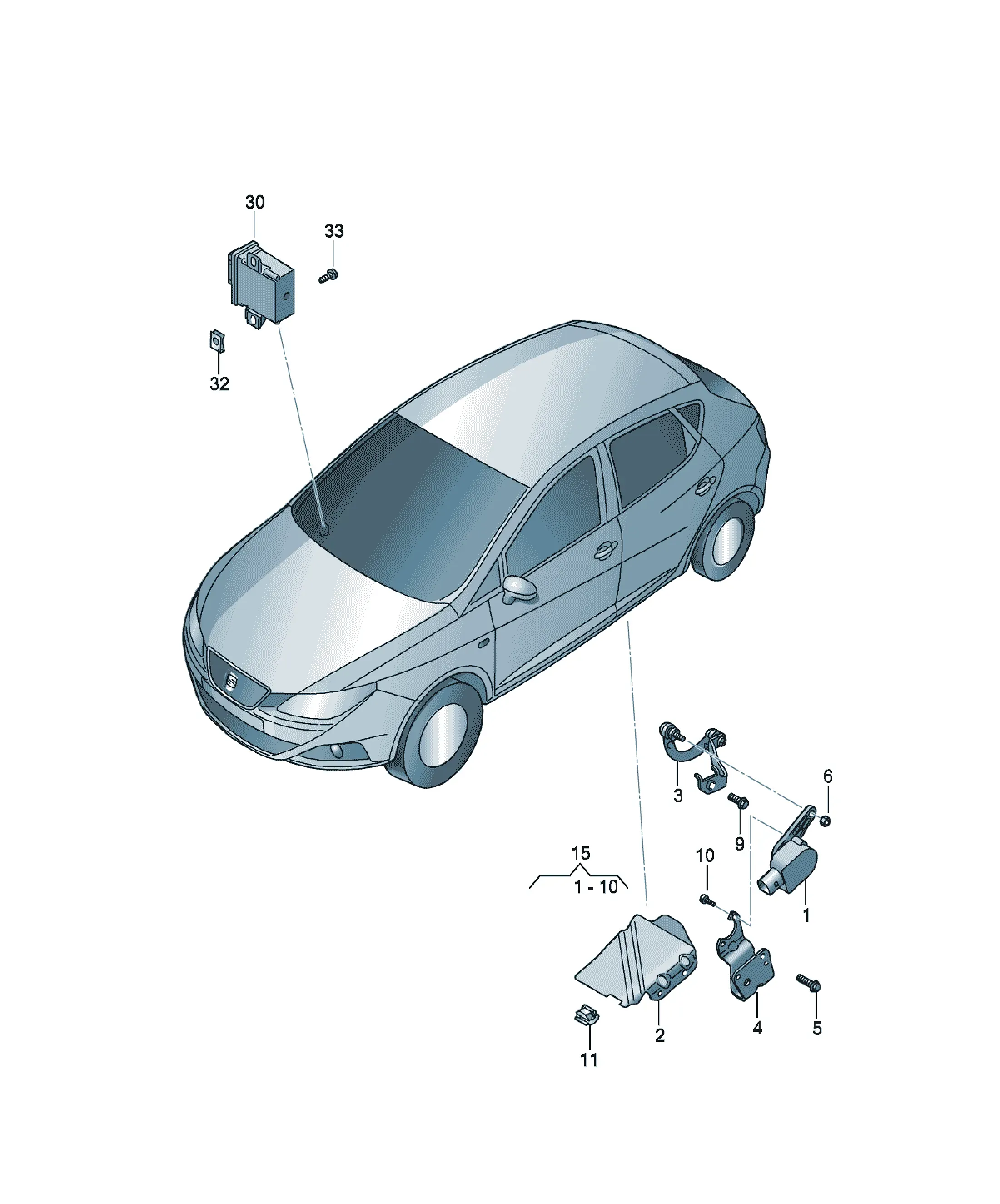 Headlight range control sensor diagram