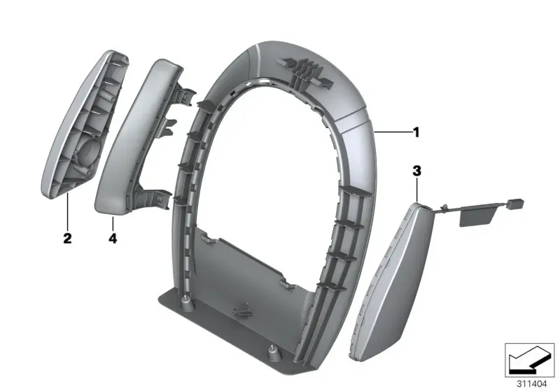Backrest trim diagram