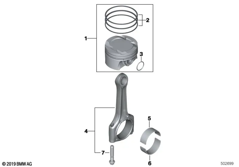 Connecting Rod and Piston diagram