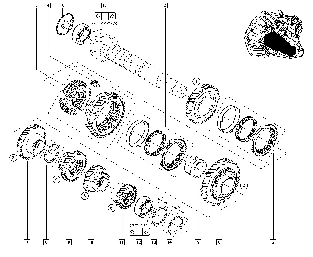 Transmission Gears diagram