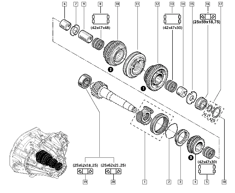Transmission Gears diagram