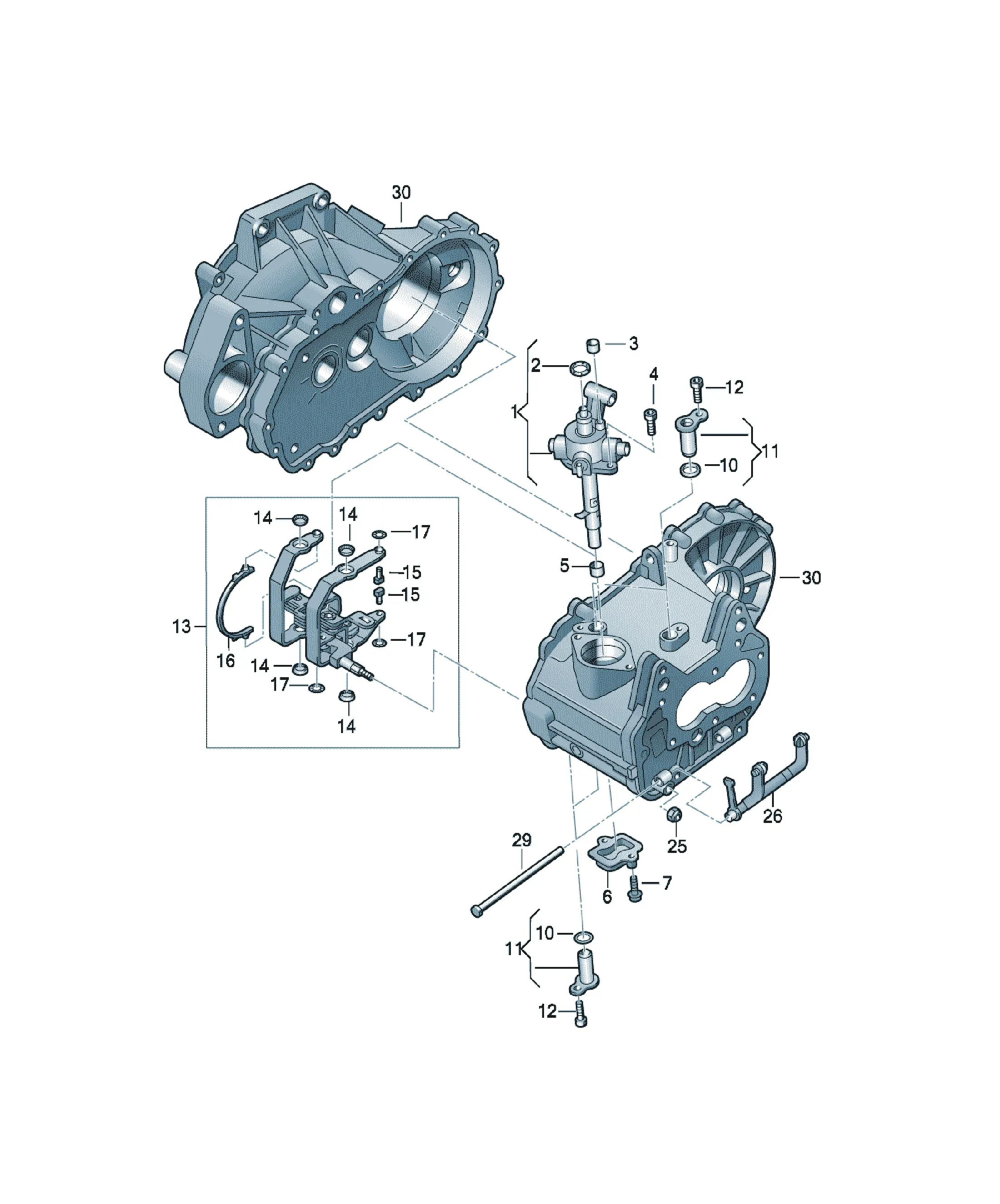 Gear selection mechanism diagram