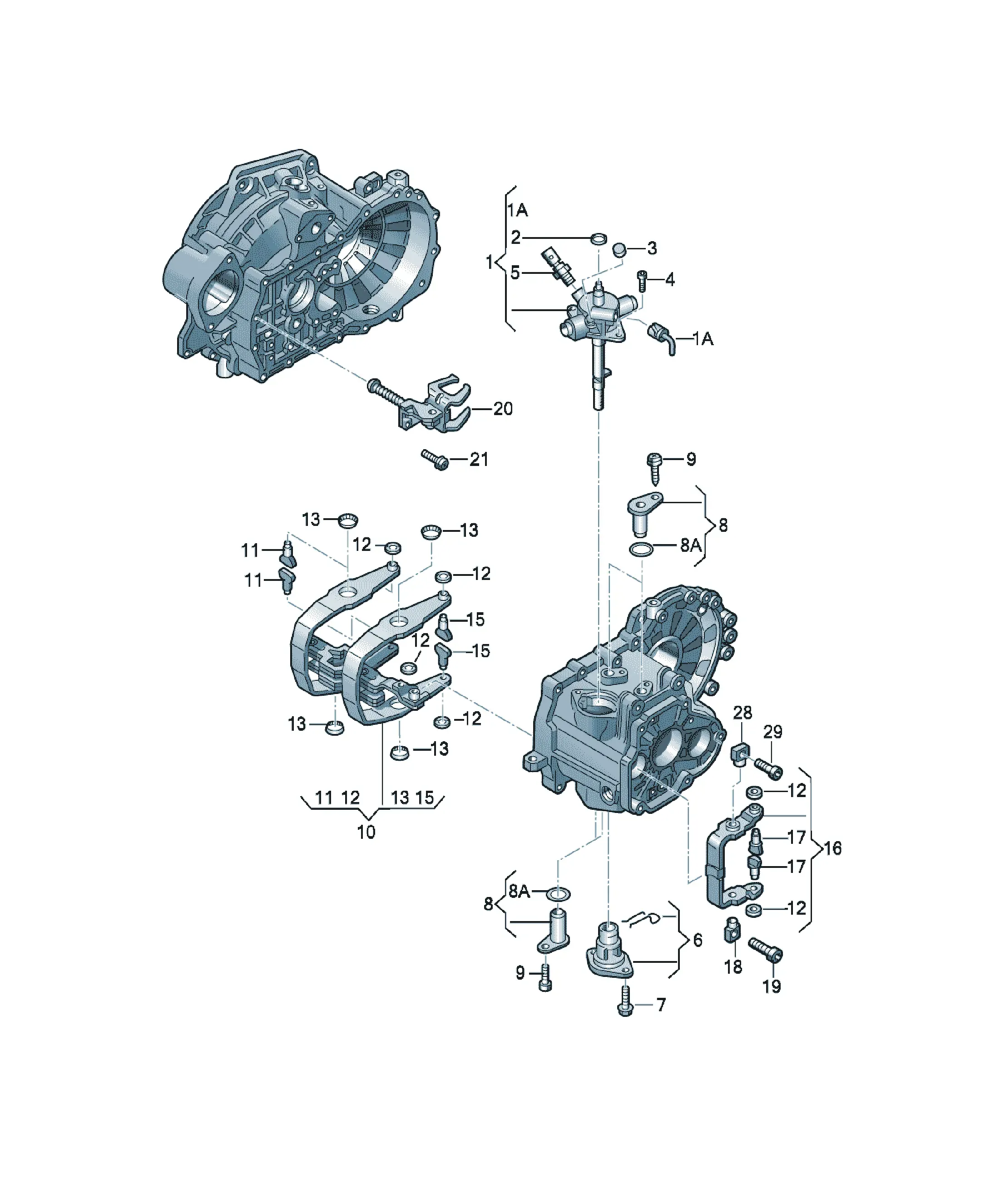 Gear selection mechanism diagram