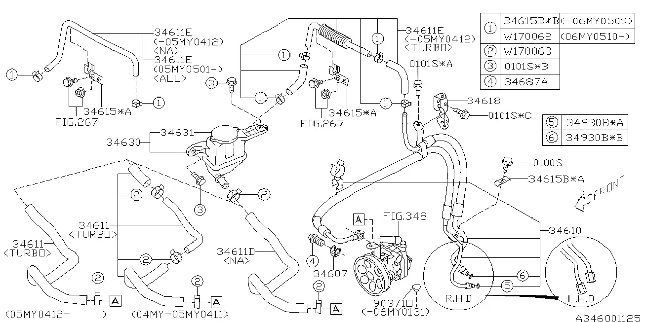 Power Steering Hoses and Reservoir diagram