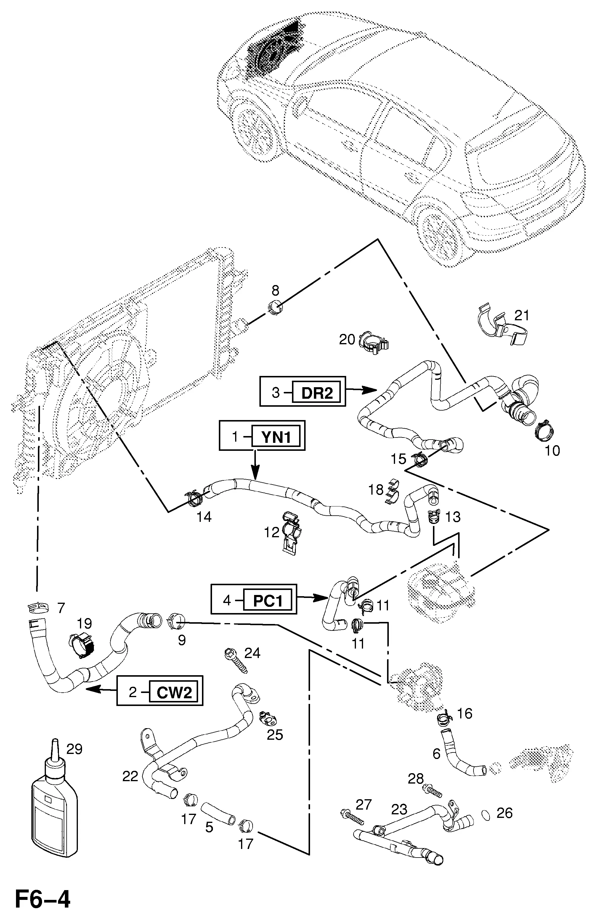 Cooling System Hoses and Pipes diagram