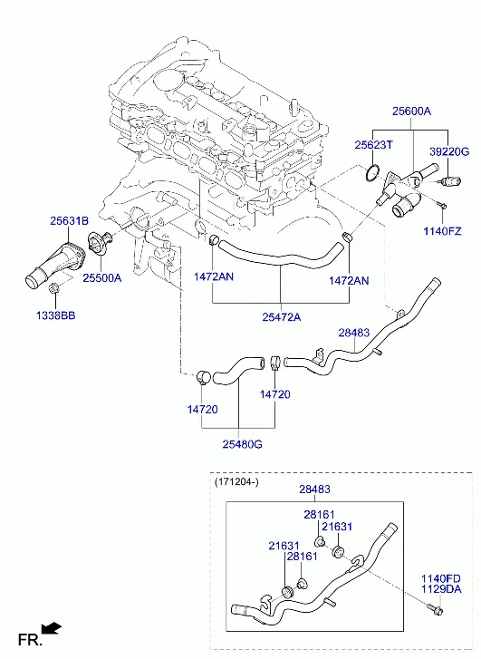 Coolant Hoses and Pipes diagram
