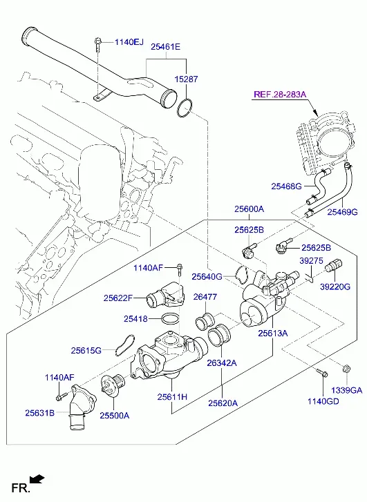 Coolant Hoses and Pipes diagram