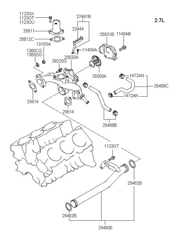 Coolant Hoses and Pipes diagram
