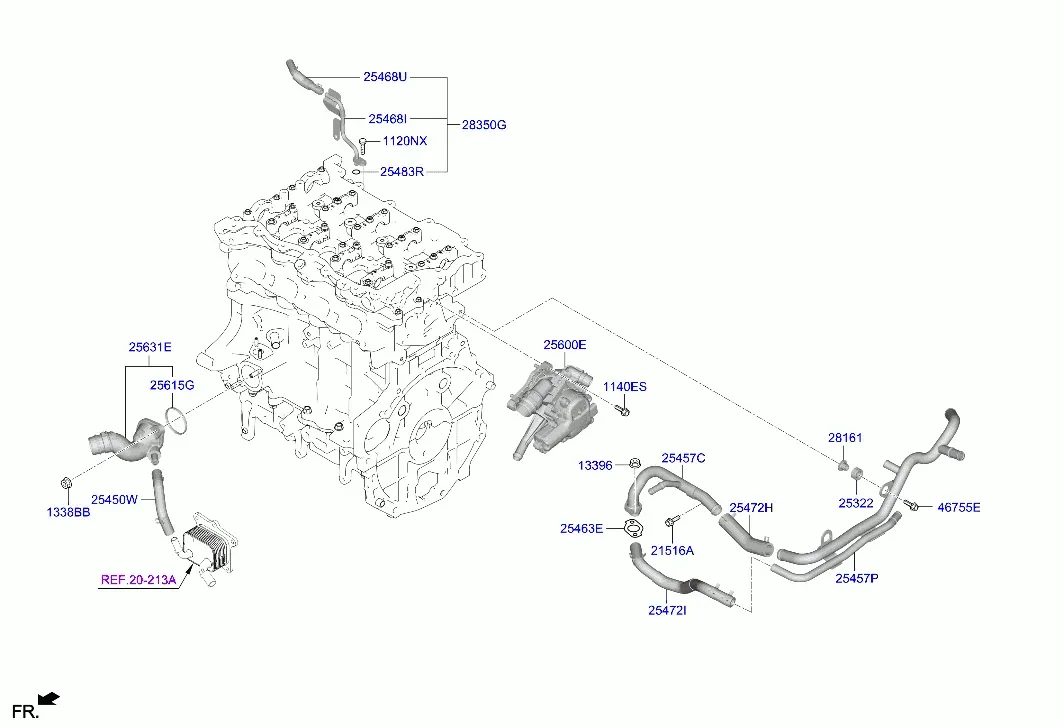 Coolant Hoses and Pipes diagram
