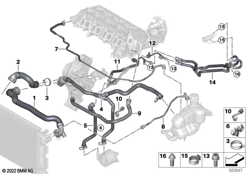 Cooling System Hoses diagram