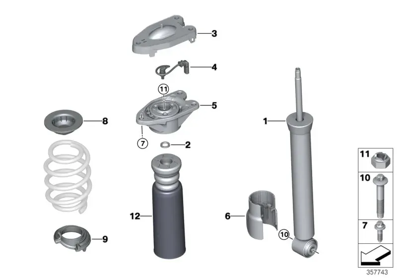 Rear shock absorber diagram