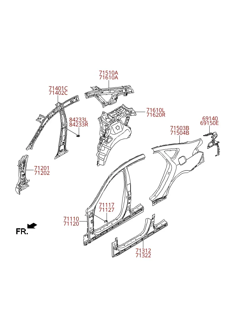 Body side panel diagram