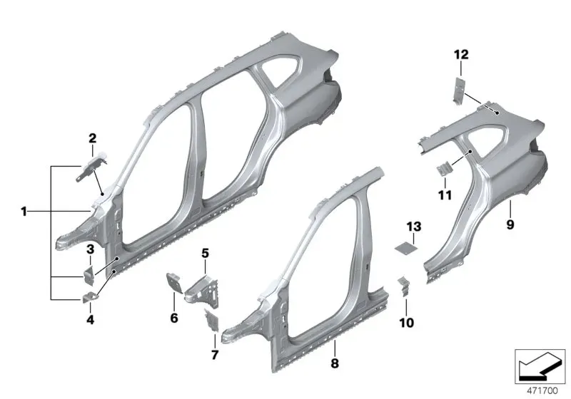 Body side panel diagram
