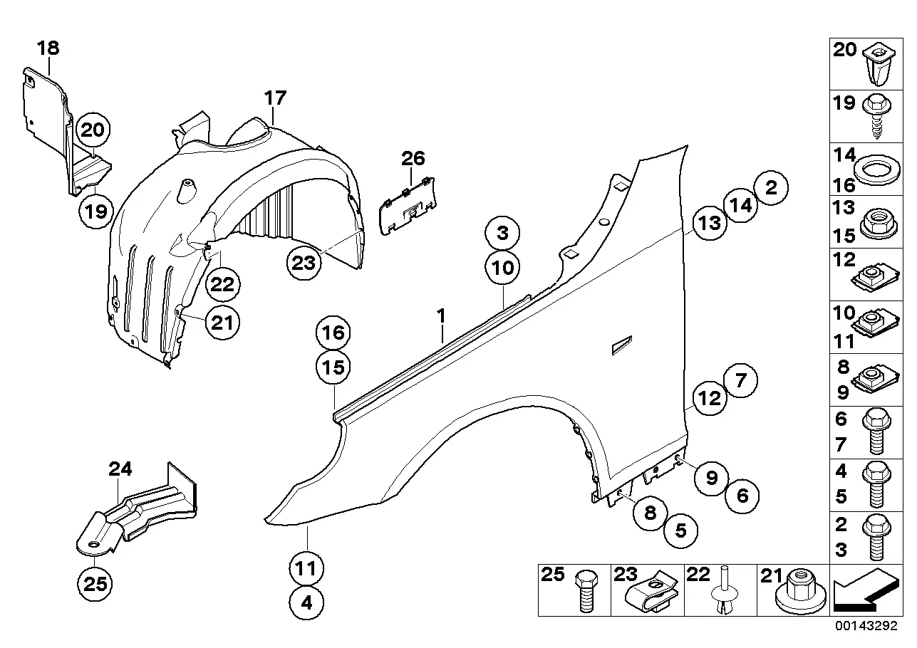 Front fender diagram