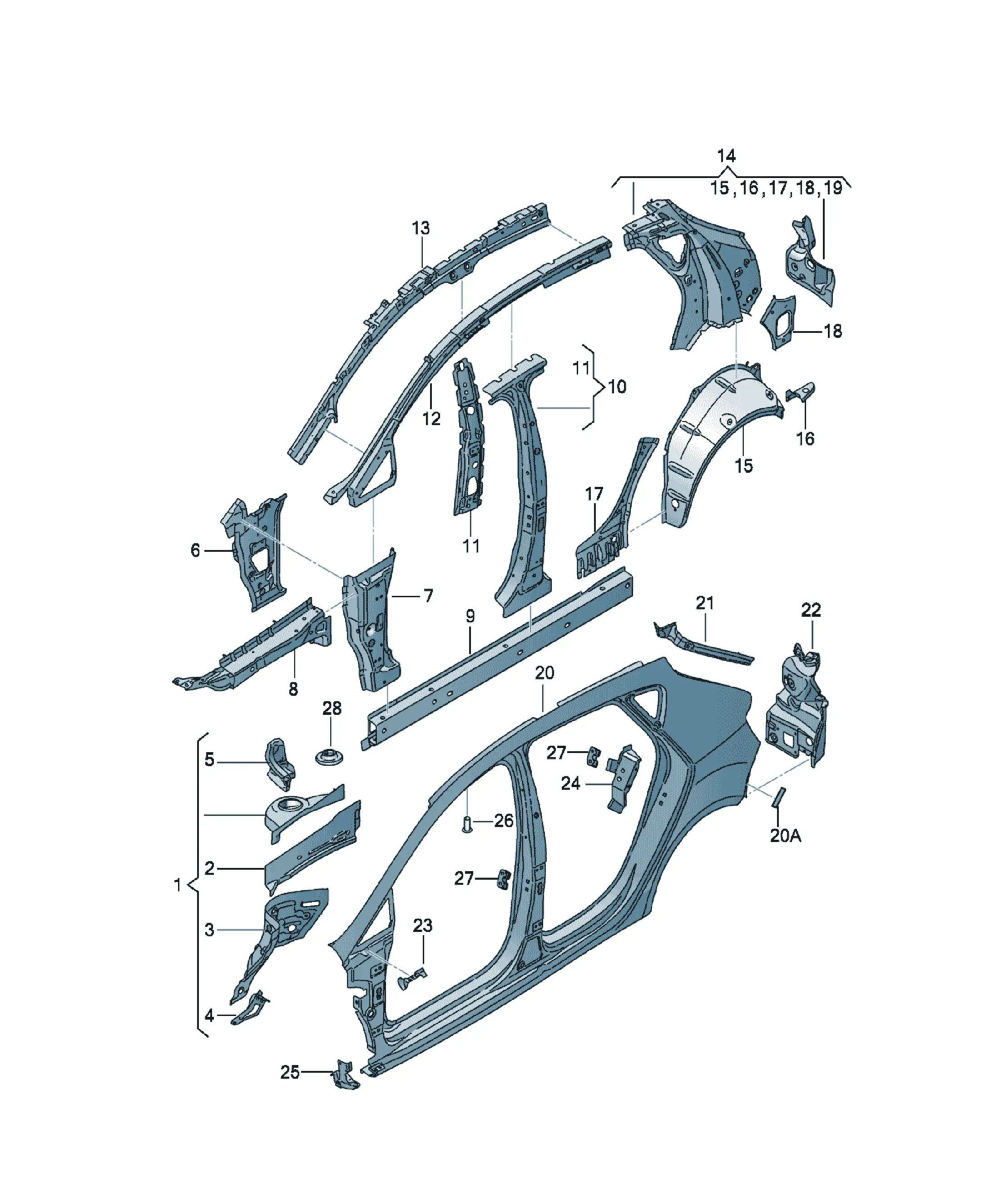 Body side panel diagram