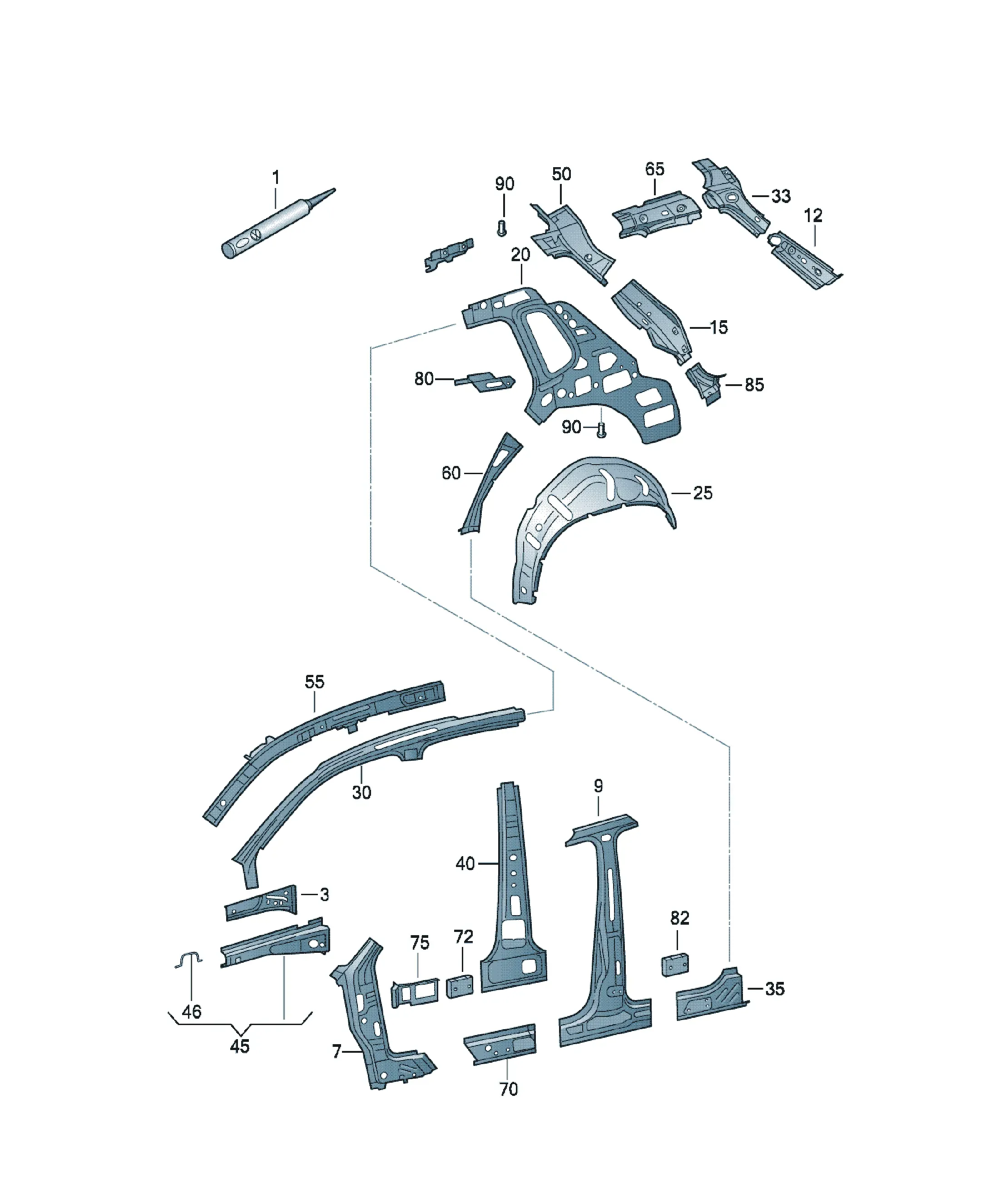 Body side panel diagram
