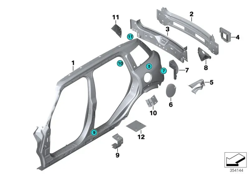 Side body panel diagram