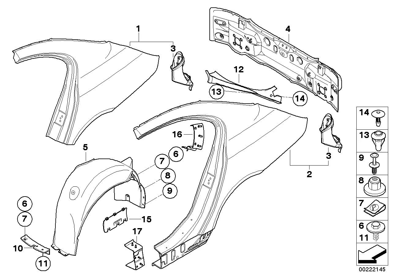 Rear body panel diagram