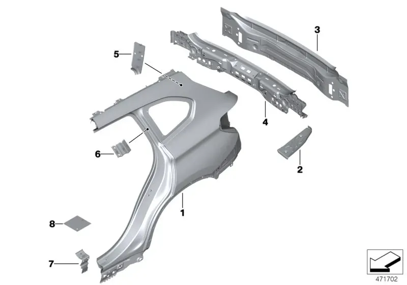 Rear body panel diagram