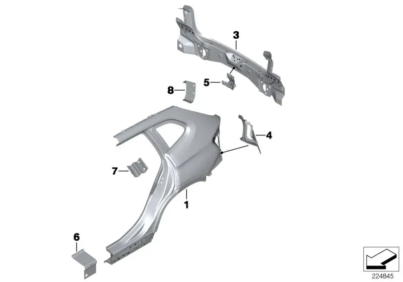 Rear body panel diagram