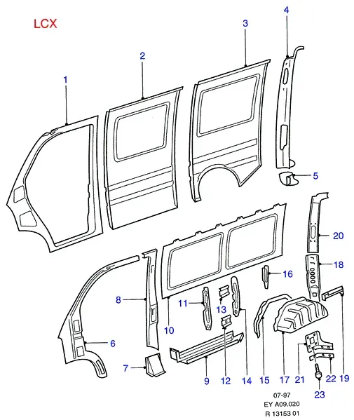 Body side panel diagram