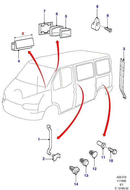 Interior trim diagram
